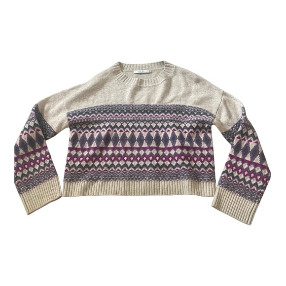 Harper Lane Logan Fairlsle Crewneck Sweater Merino Wool Sz Medium - Picture 3 of 5